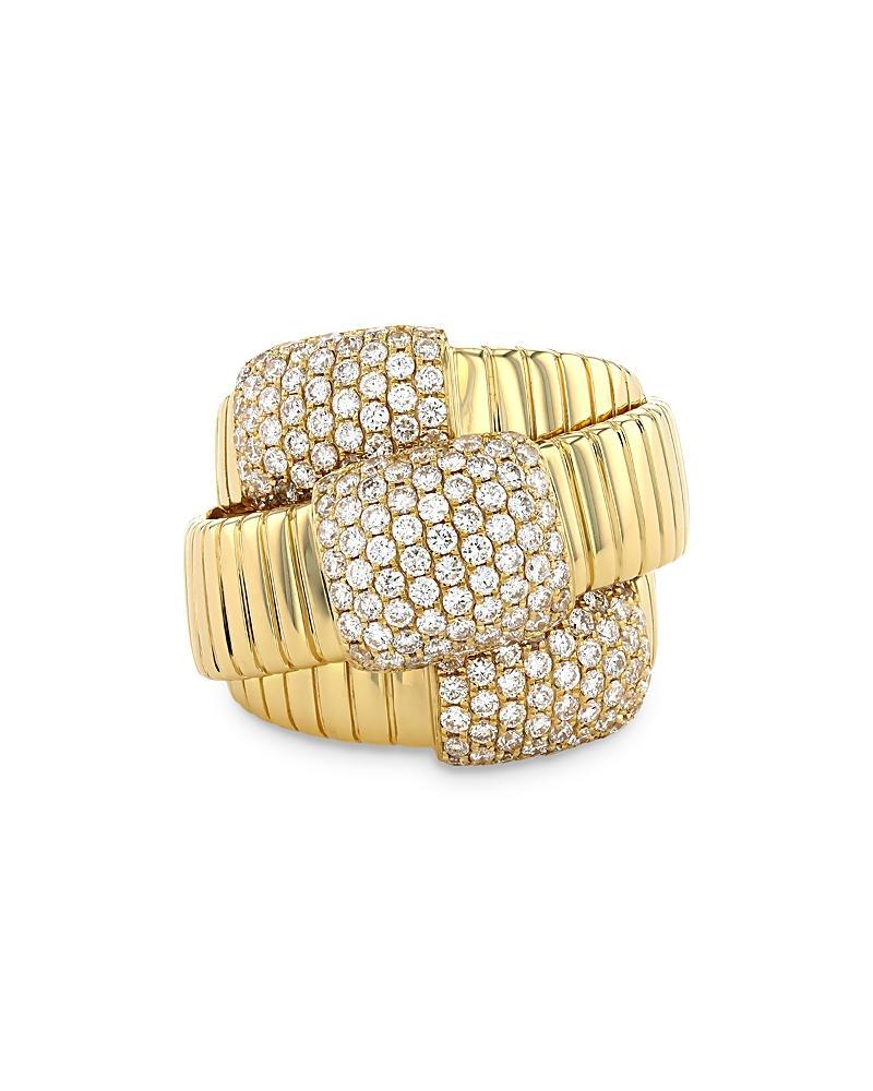 Alberto Milani 18K Yellow Gold Via Mercanti Diamond Tubogas Wrap Ring Product Image