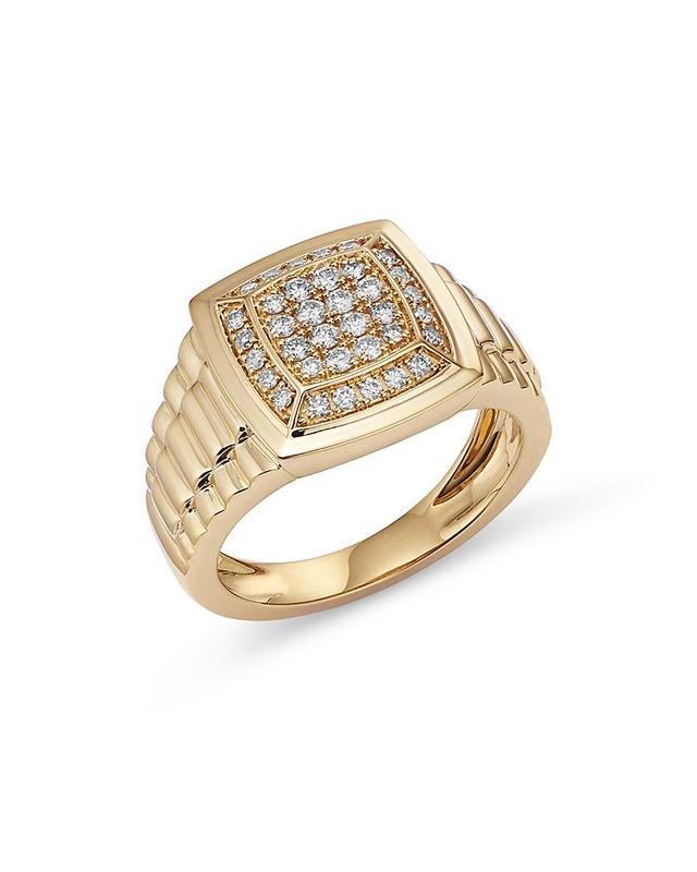 Bloomingdales Fine Collection Mens Diamond Pave Ring in 14K Yellow Gold, 0.50 ct. t. w. - Exclusive Product Image