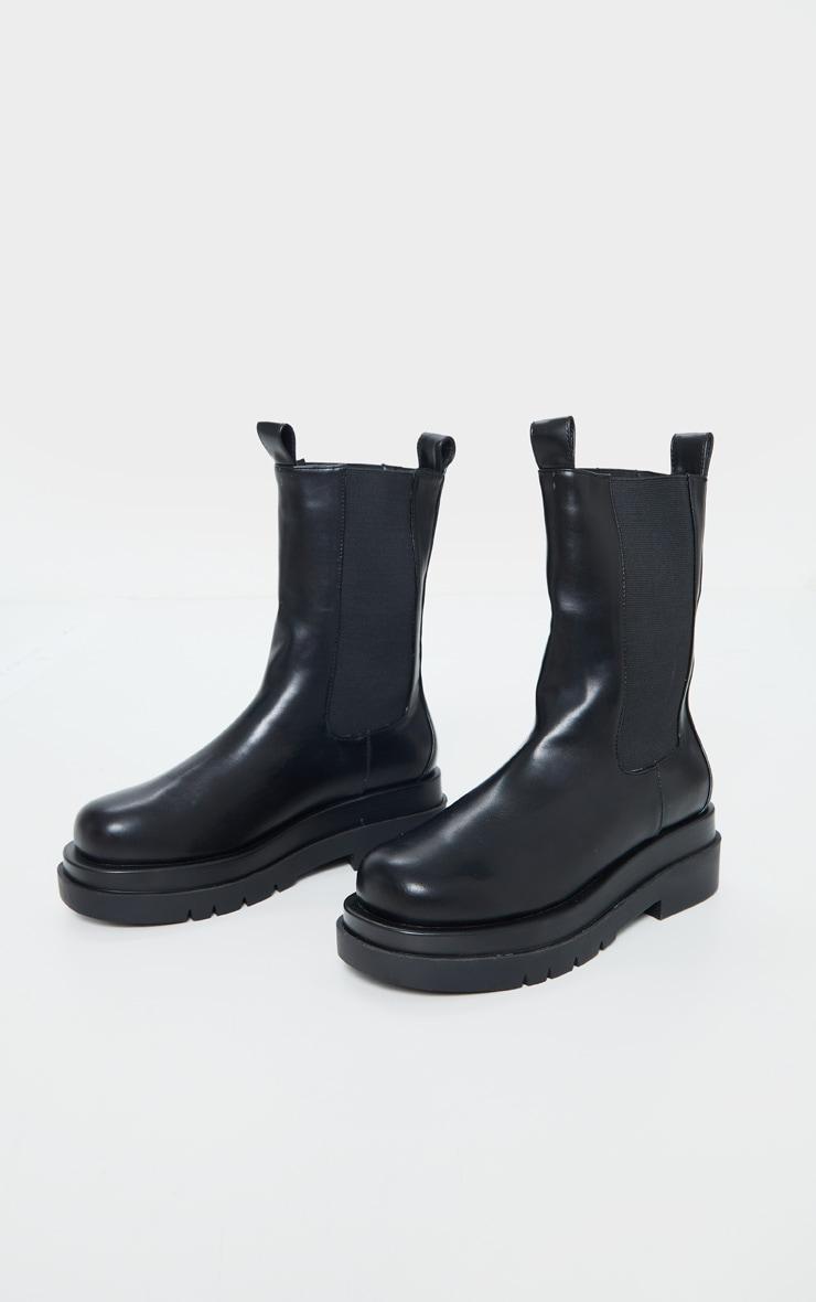 Black Calf High Chunky Chelsea Boot Product Image