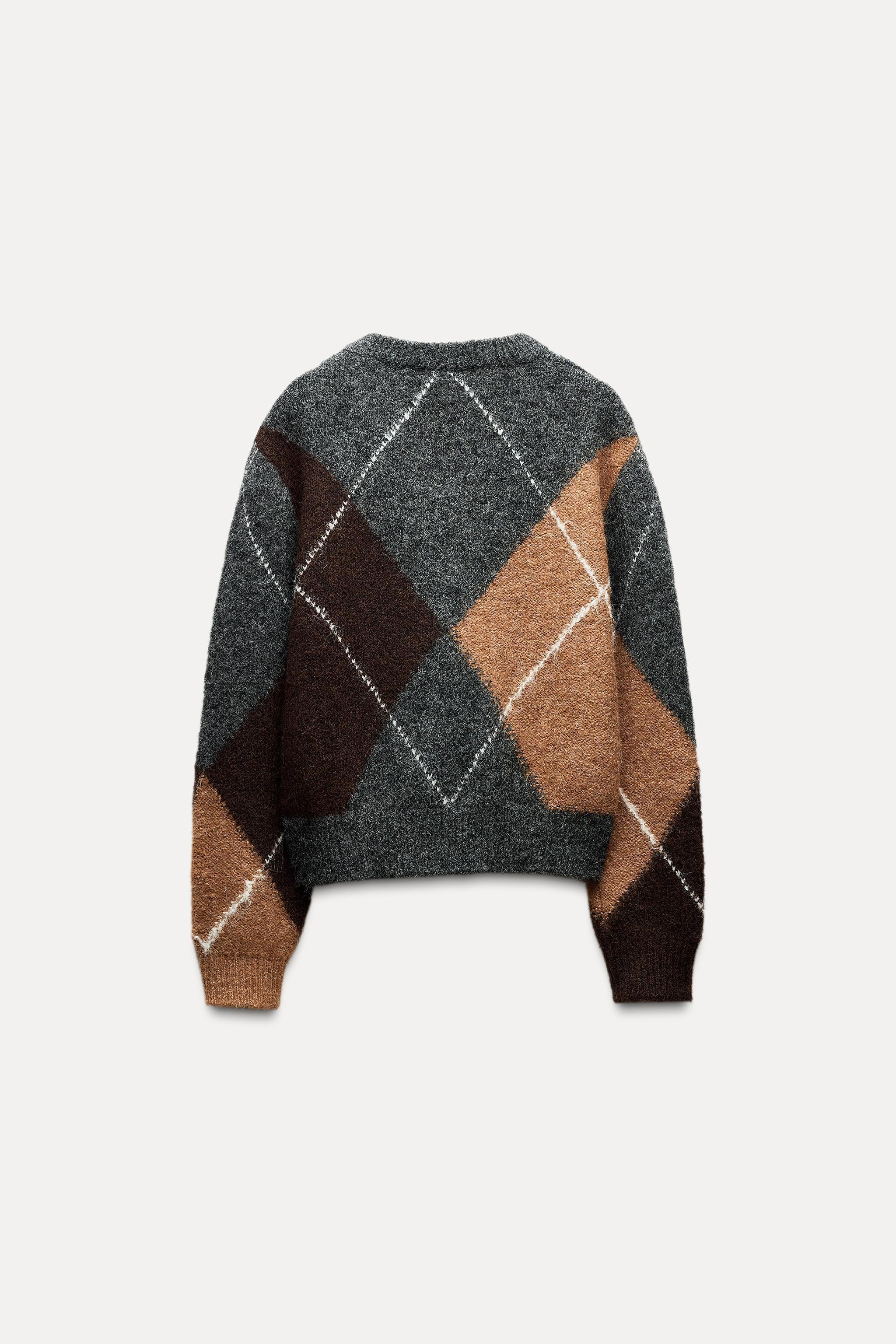 KNIT ARGYLE SWEATER Product Image