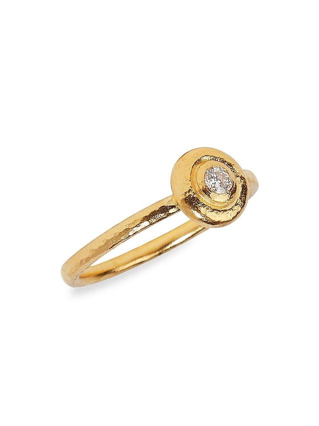 Womens Droplet 22K Yellow Gold, 24K Yellow Gold & Diamond Ring Product Image