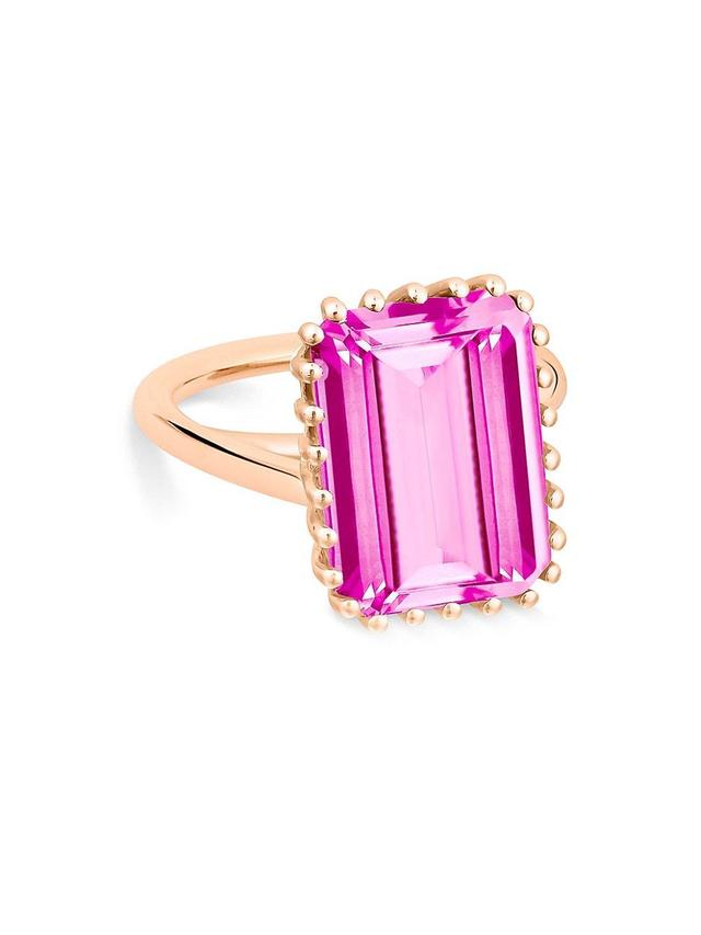 Womens Cocktail 18K Rose Gold & Pink Topaz Ring Product Image