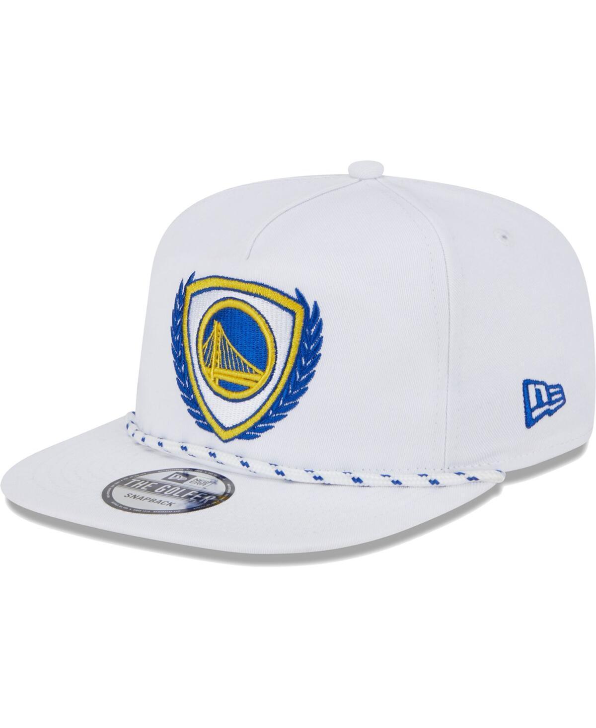 Mens New Era White Golden State Warriors The Golfer Crest Snapback Hat Product Image