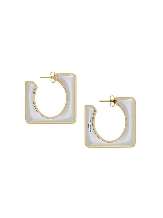 Womens Split Square Hoop Earrings In Metal Product Image