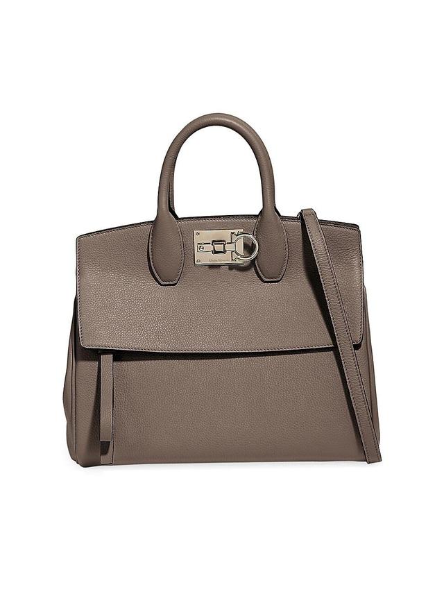 FERRAGAMO Small The Studio Leather Top Handle Bag Product Image