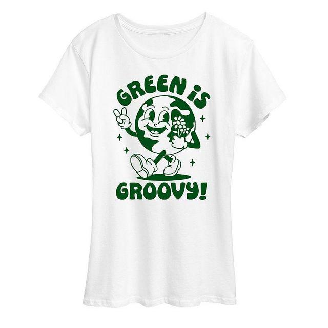 Womens Green is Groovy Graphic Tee Product Image