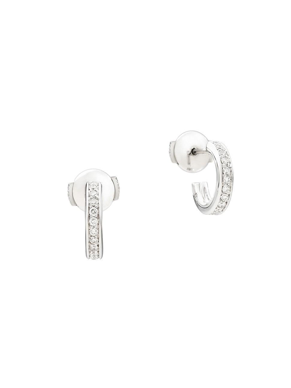 Womens Iconica 18K White Gold & Diamond Hoop Earrings - White Gold Product Image