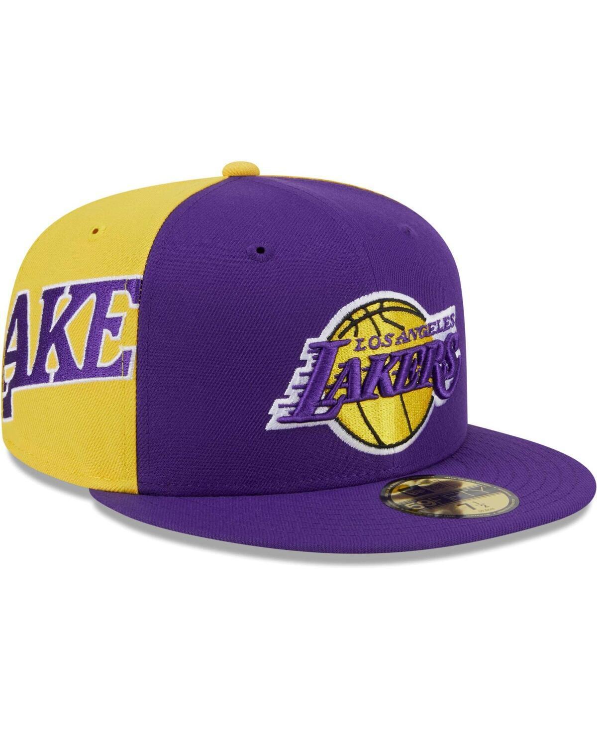 Mens New Era Purple Los Angeles Lakers Gameday Wordmark 59FIFTY Fitted Hat - Purple Product Image