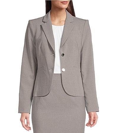 Calvin Klein Luxe Stretch 2 Button Notch Lapel Long Sleeve Blazer Product Image