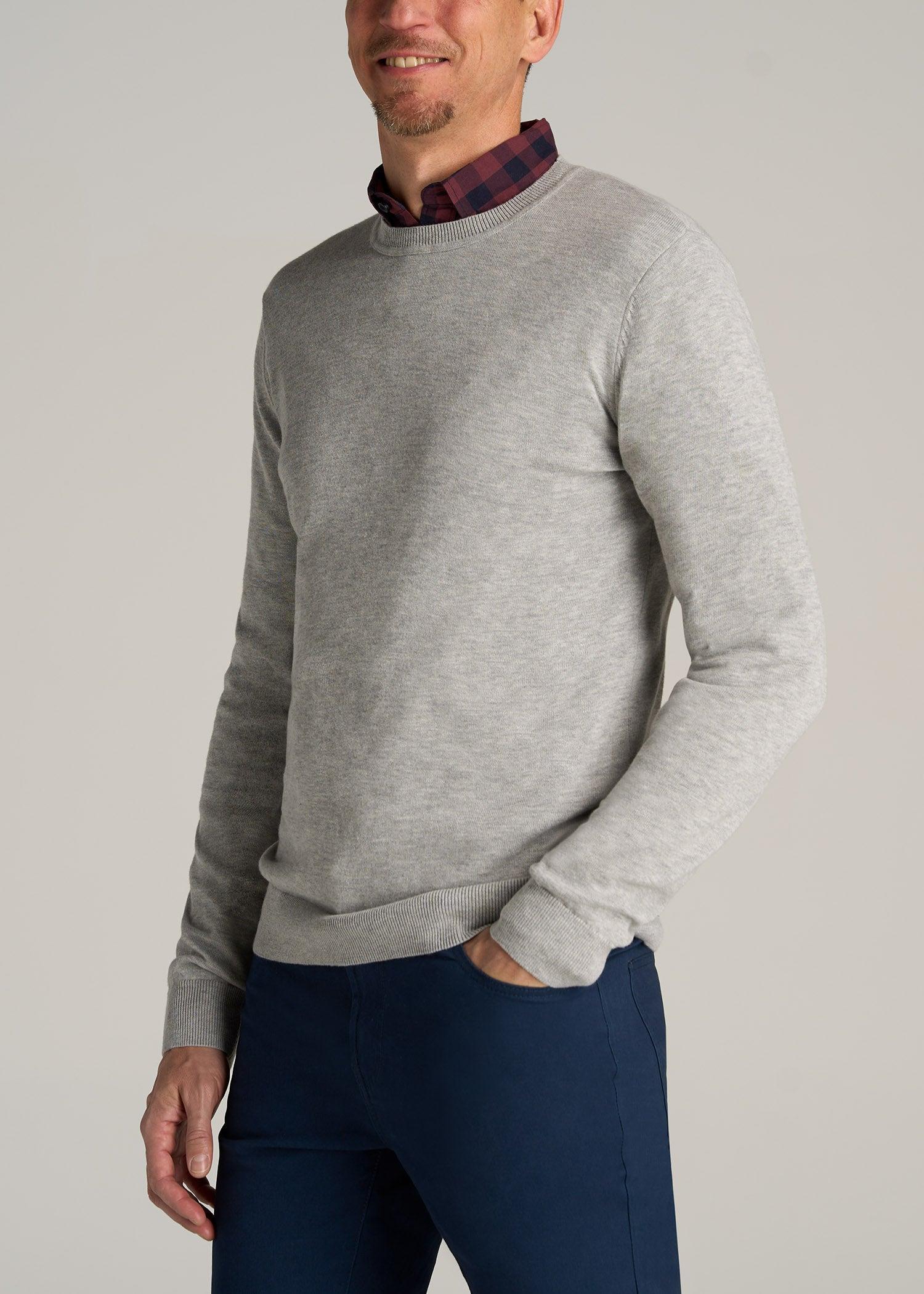 Everyday Crewneck Tall Men's Sweater in Grey Mix Male Product Image