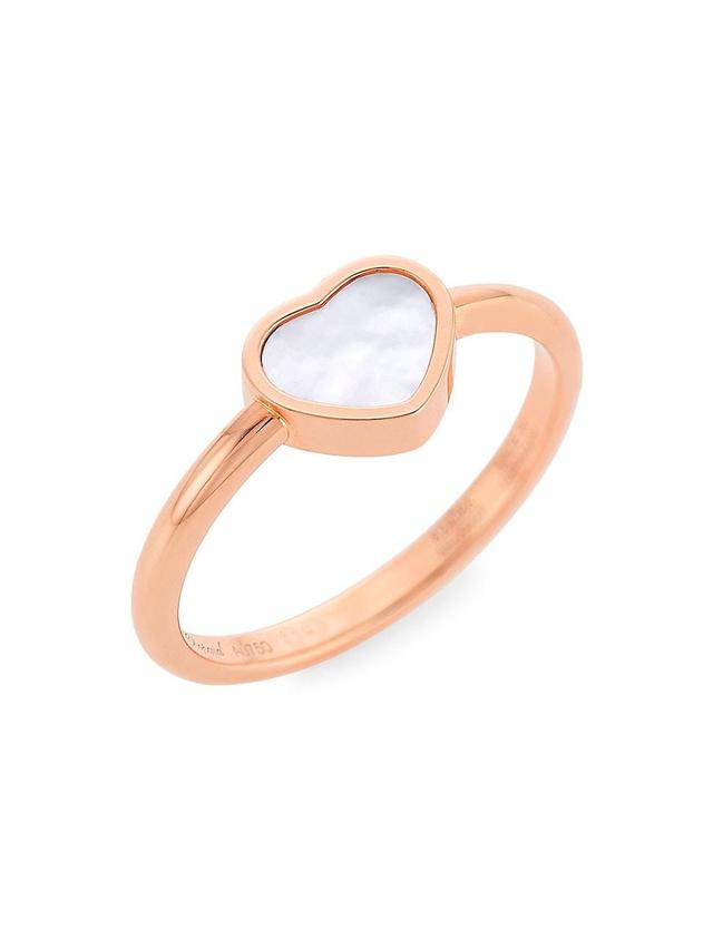 Womens My Happy Hearts 18K Rose Gold & Mother-Of-Pearl Ring Product Image