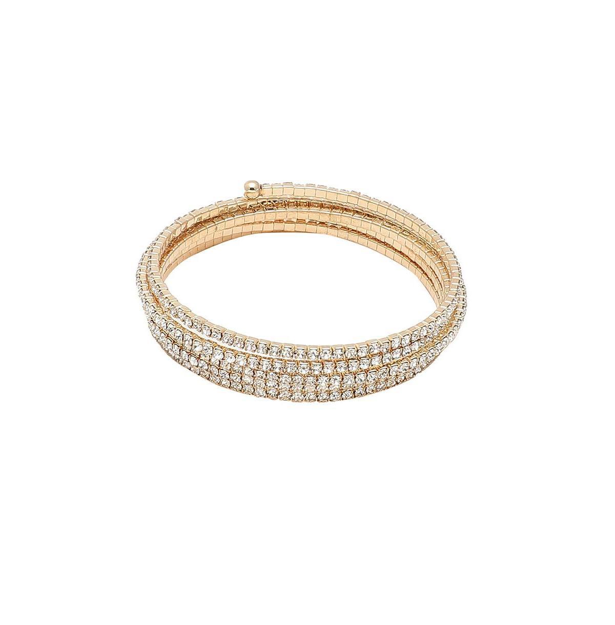 Sohi Womens Gold Embellished Swirl Bracelet Product Image