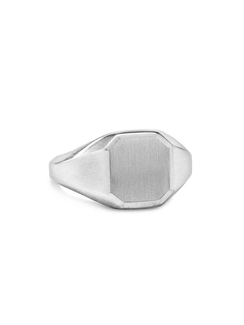 Mens Streamline Signet Ring in Sterling Silver, 14mm Product Image