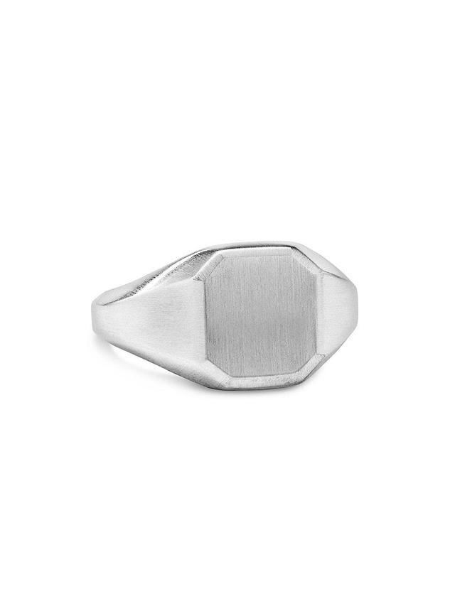 Mens Streamline Signet Ring in Sterling Silver, 14mm Product Image