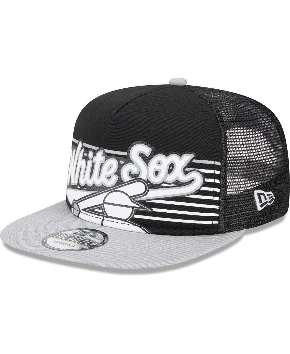 Mens New Era Black Chicago White Sox Speed Golfer Trucker Snapback Hat Product Image