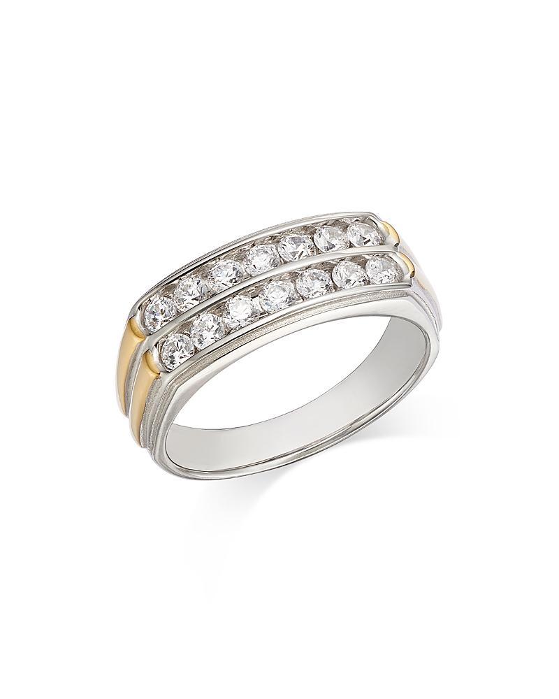 Bloomingdales Fine Collection Mens Diamond Double Row Band in 14K Yellow & White Gold, 1.0 ct. t. w. - Exclusive Product Image