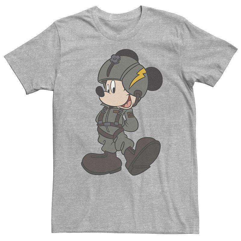 Big & Tall Disney Mickey Mouse Jet Pilot Outfit Tee, Mens Athletic Grey Product Image