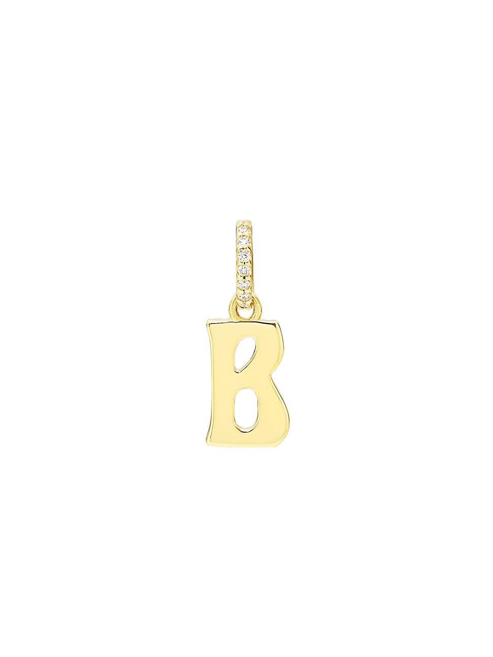 Womens Alphabet 14K Yellow Gold & 0.045 TCW Diamond Letter Charm Product Image