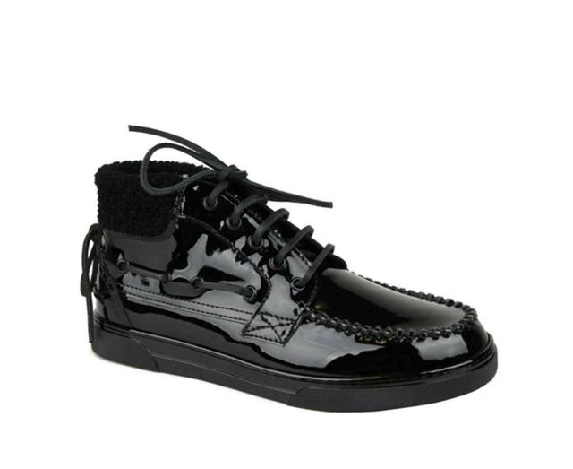 Men's Black Patent Leather Hi Top Sneakers (40 Eu / 7 Us) Product Image