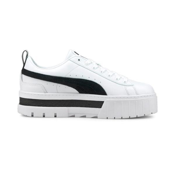 PUMA Mayze Women's Sneakers in White/Black, Size 9.5 Product Image