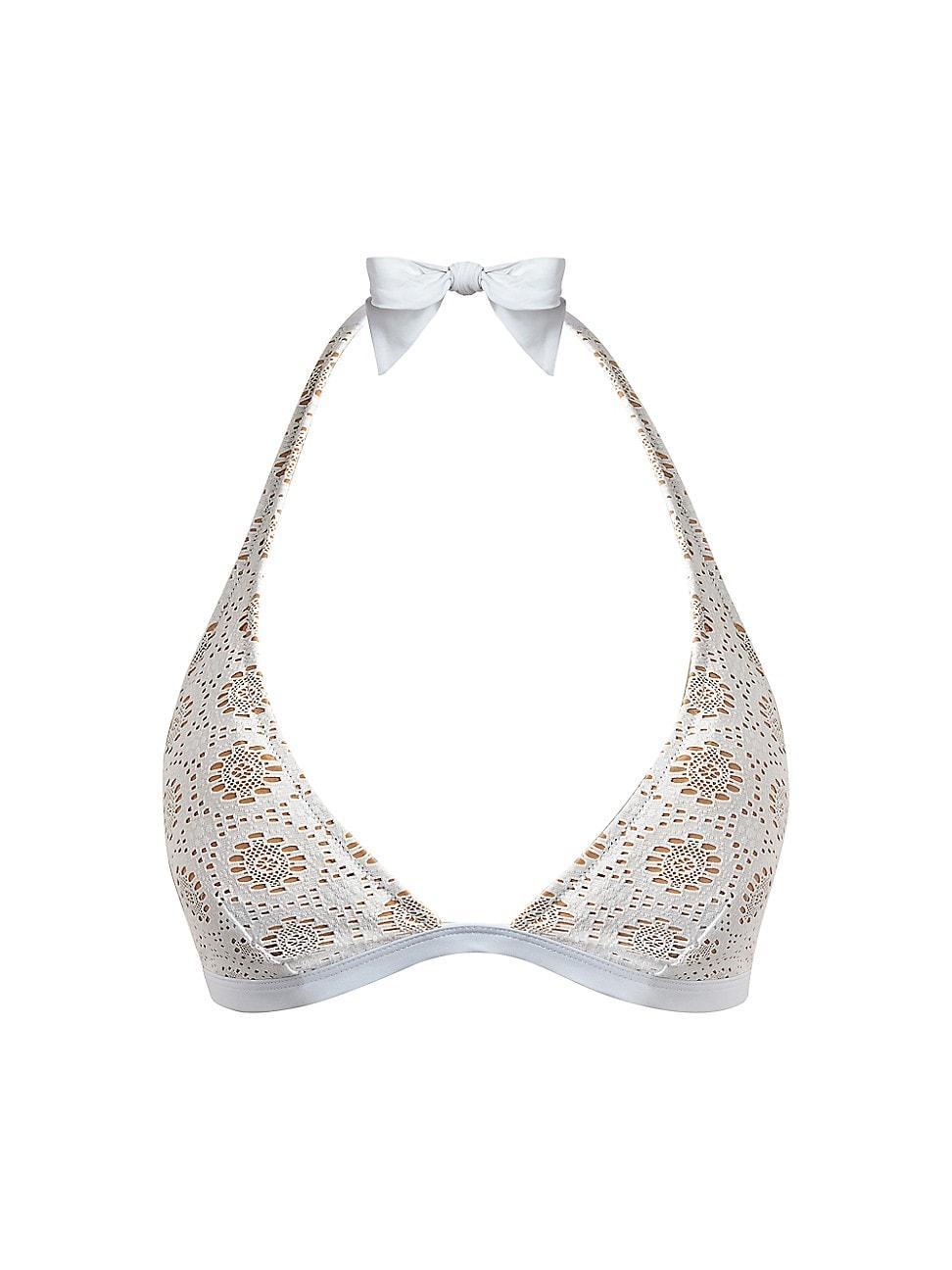 Womens Broderie Anglaise Triangle Bikini top Product Image