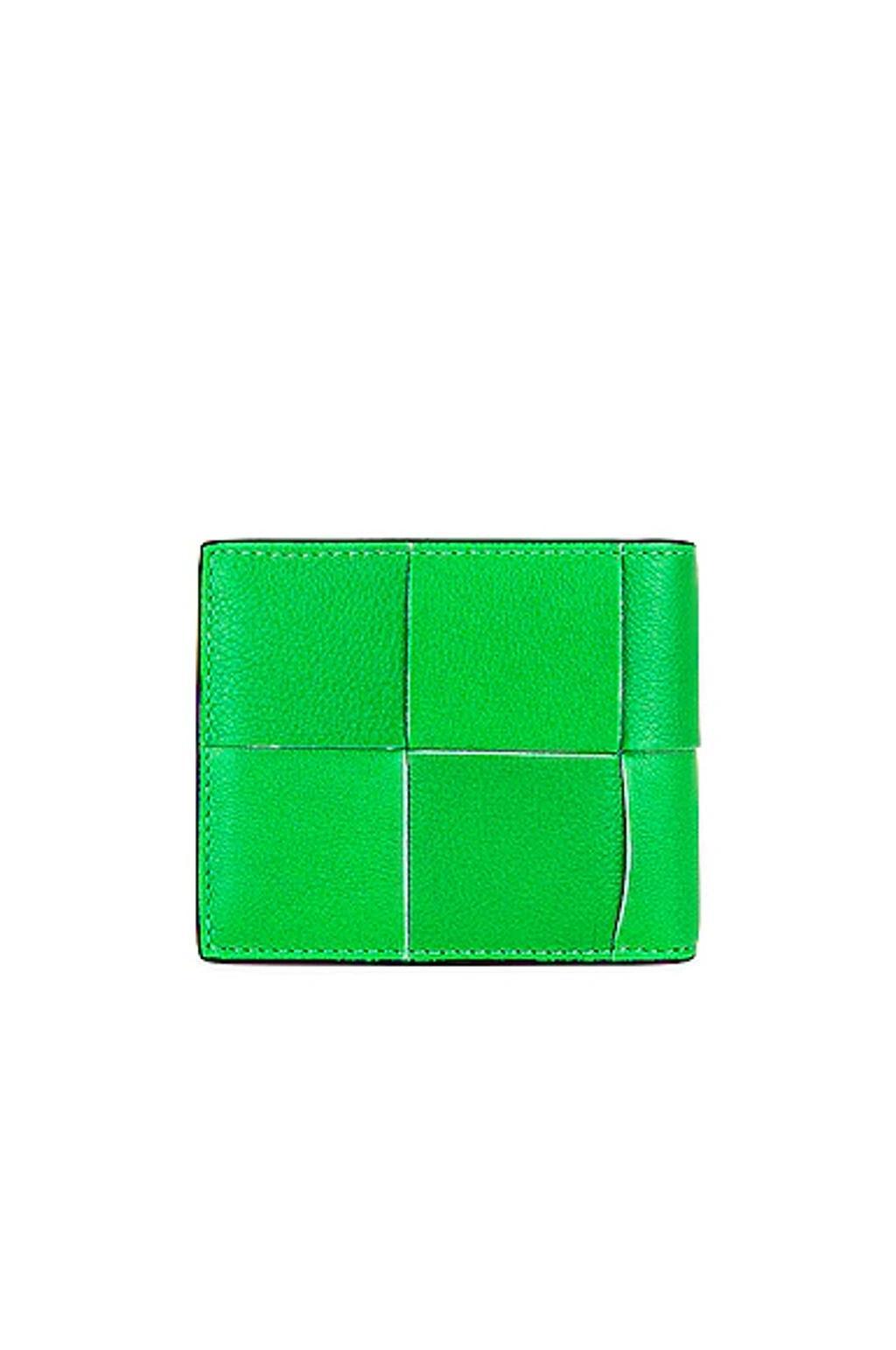 BOTTEGA VENETA Cassette Intrecciato Full-grain Leather Bifold Wallet In Green Product Image