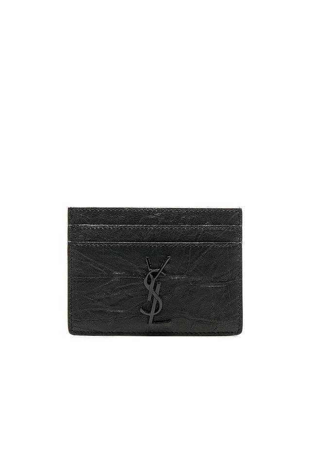 Saint Laurent Croc Embossed Cardholder Product Image