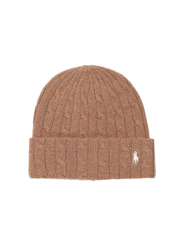 Womens Cable-Knit Wool & Cashmere Hat Product Image