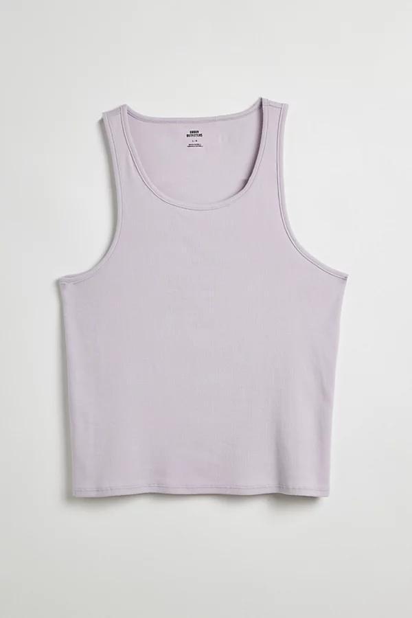 Urban Outfitters UO Shrunken Rib Tank Top Mens at Urban Outfitters Product Image