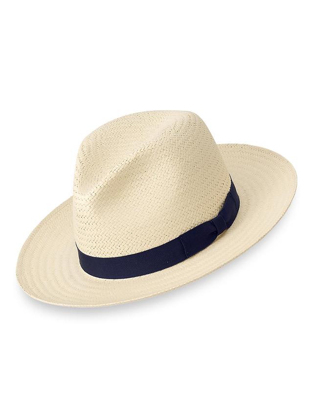 Straw Fedora With Ribbon Band - Natural Product Image