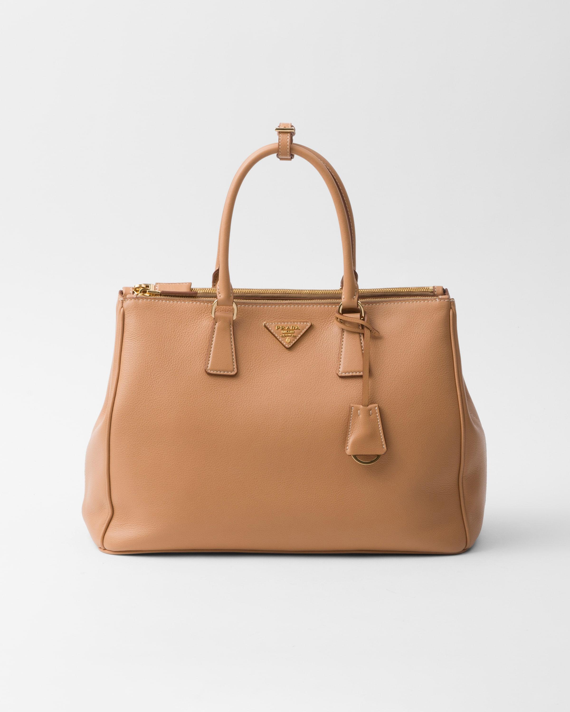 PRADA Large  Galleria Leather Bag In Beige Khaki Product Image