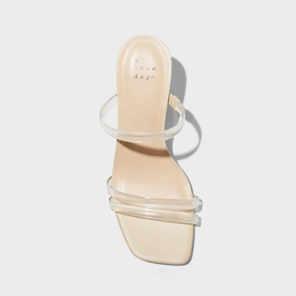 Womens Stacy Mule Heels - A New Day Clear 7.5 Product Image