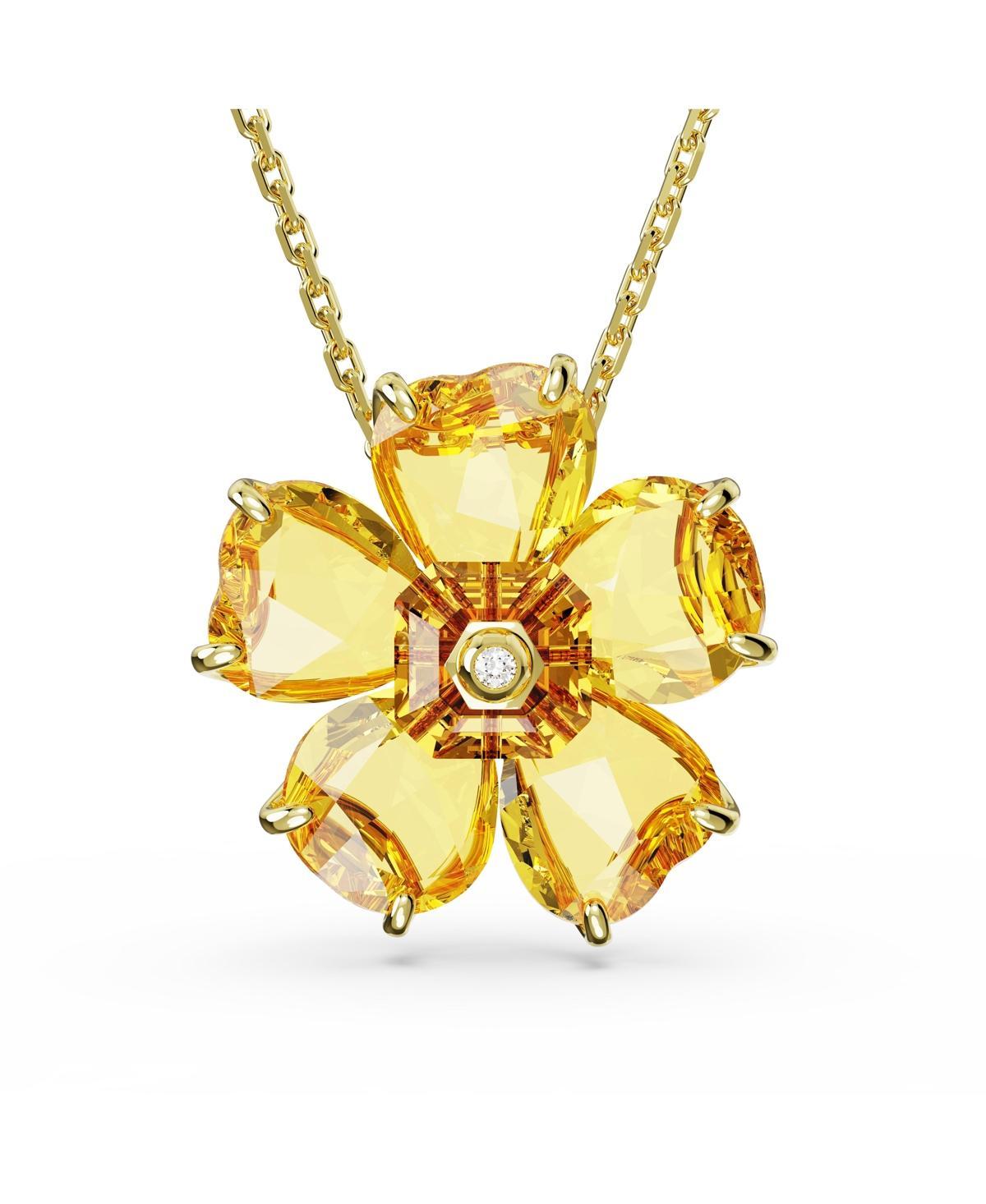 Womens Idyllia Gold-Plated & Crystals Flower Pendant Necklace Product Image