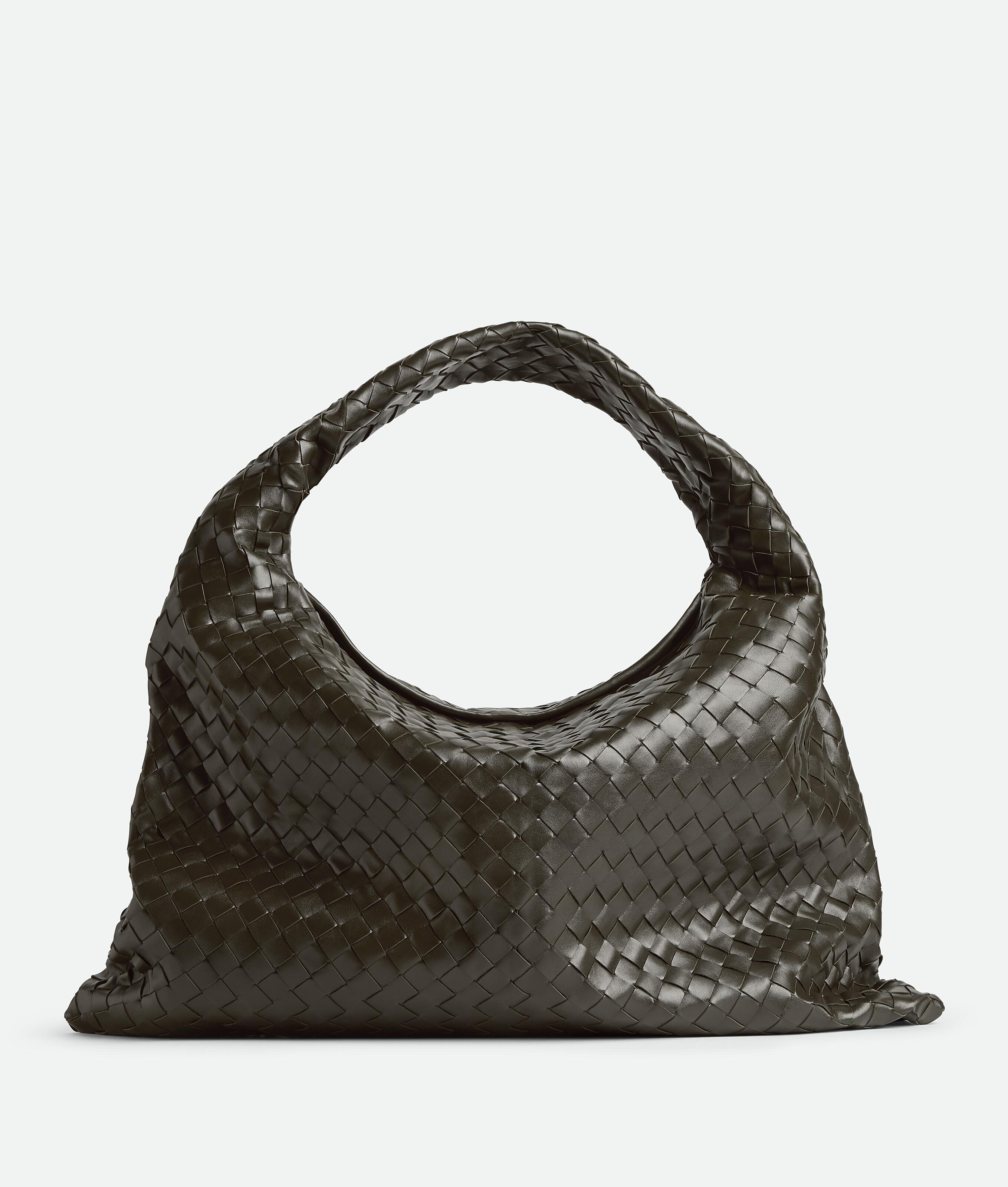 BOTTEGA VENETA Large Hop Leather Shoulder Bag In Green Product Image