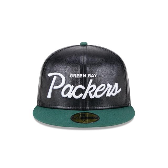 Green Bay Packers Faux Leather Crown 59FIFTY Fitted Hat Male Product Image