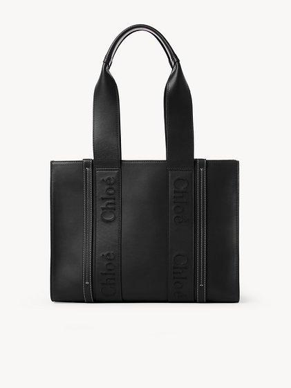 Woody tote bag in soft leather Product Image