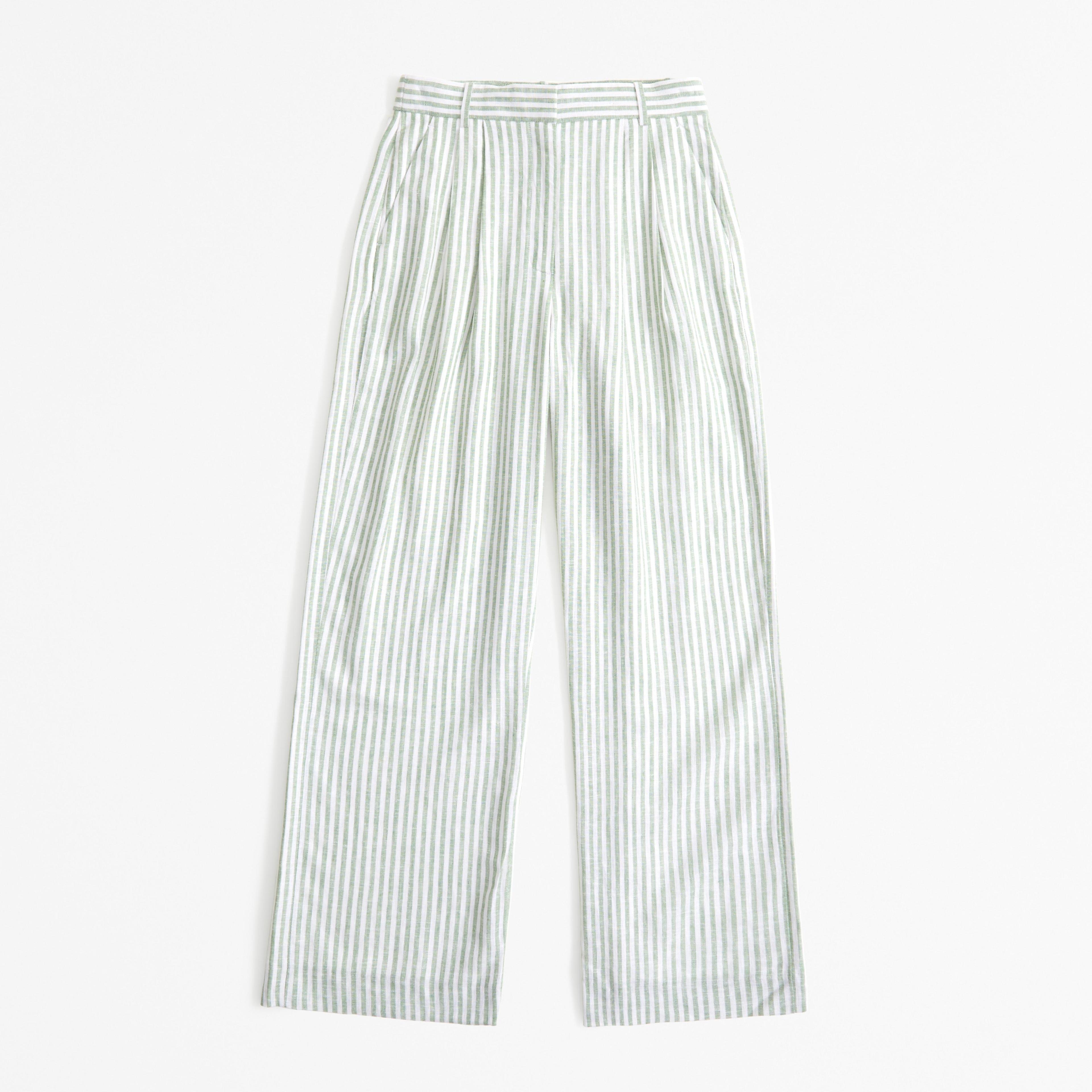 Curve Love A&F Sloane Tailored Linen-Blend Pant Product Image