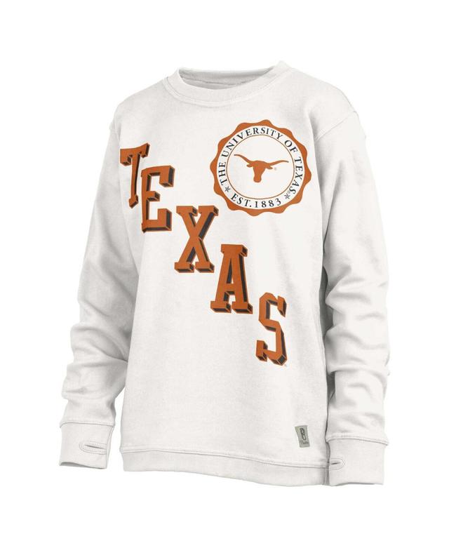 Womens Pressbox White Texas Longhorns Shoreline Sundown Pullover Sweatshirt Product Image