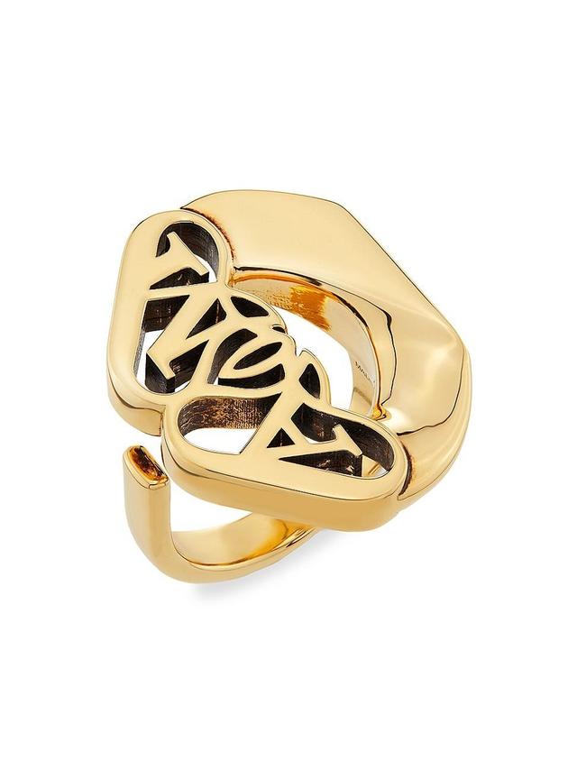 Womens Seal Goldtone Logo Ring Product Image