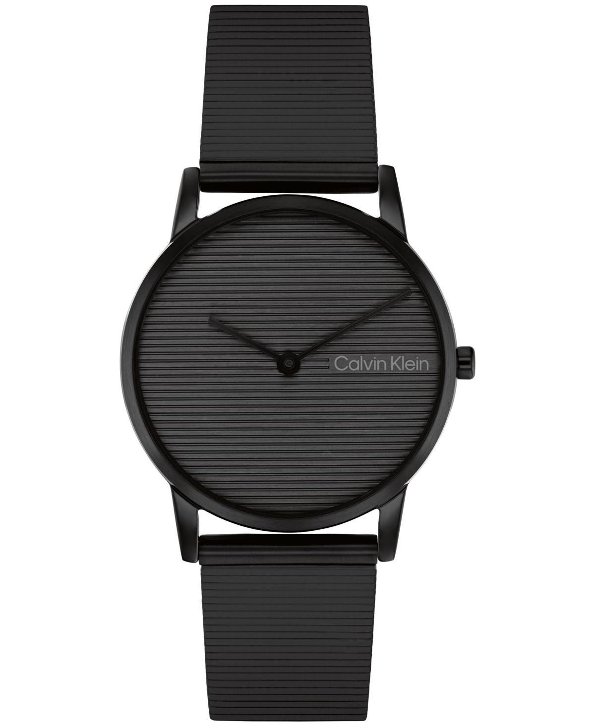 Calvin Klein Womens Ck Feel Black Stainless Steel Mesh Watch 30mm - Black Product Image