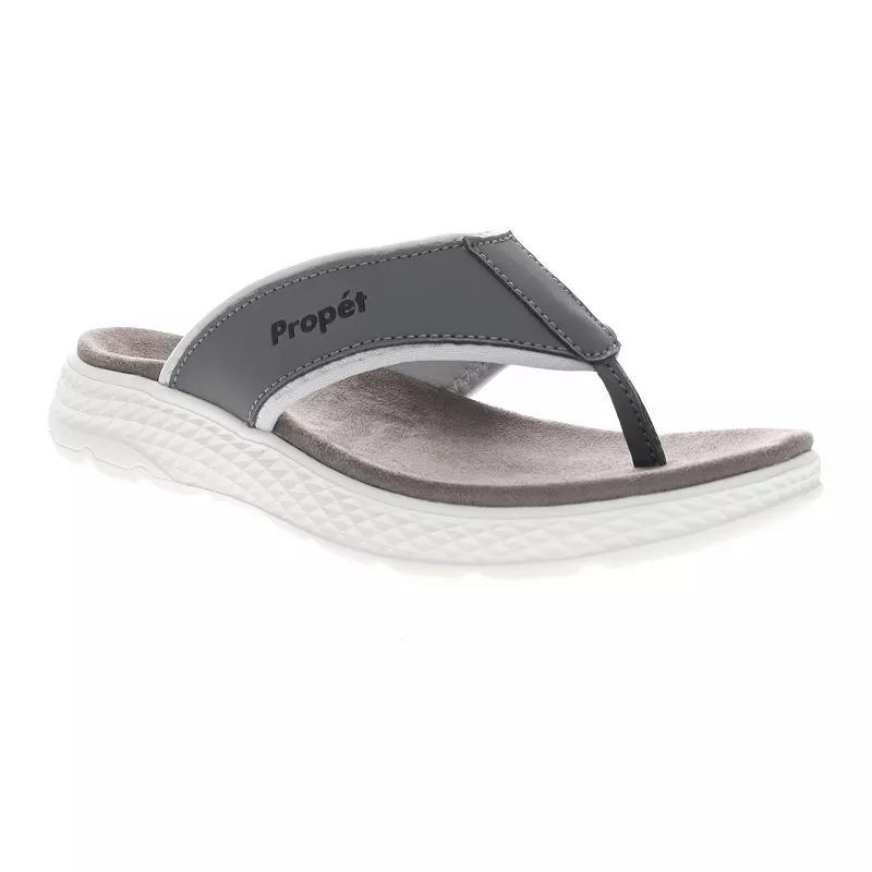 Propet TravelActiv FT Womens Thong Sandals Grey Product Image