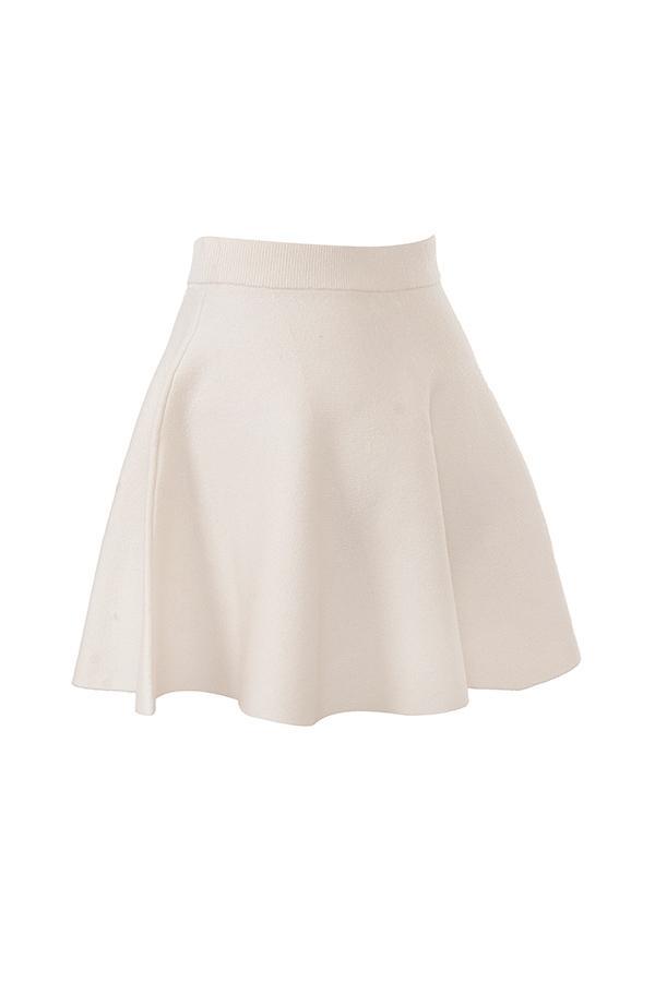 Rosina Cream Wool Cashmere Flounce Mini Skirt Product Image