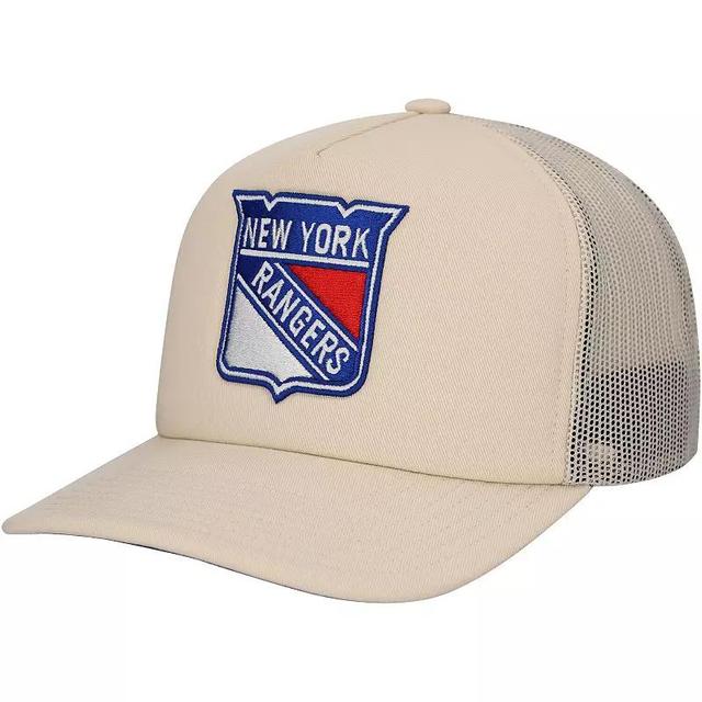 Mens Mitchell & Ness Cream New York Rangers Foam Front Trucker Adjustable Hat Product Image