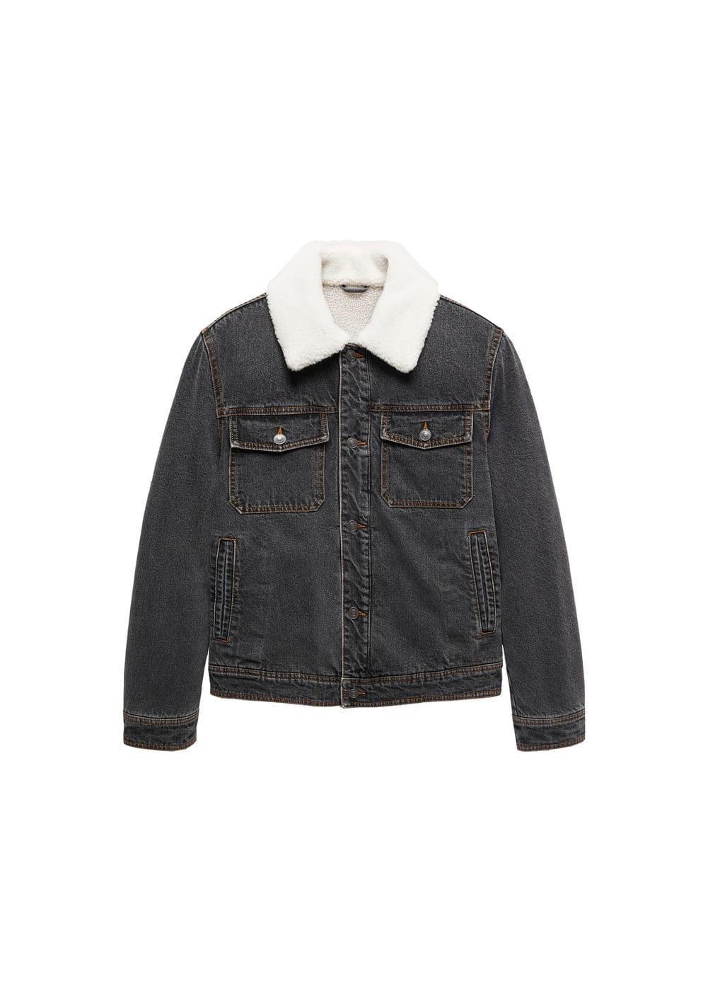 MANGO MAN - Shearling denim jacket open greyMen Product Image