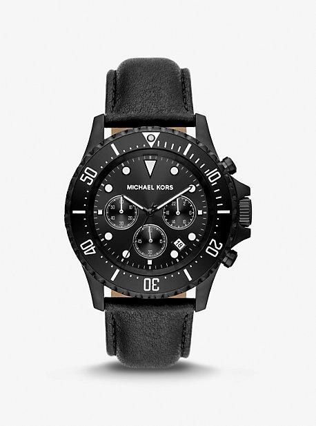 Oversized Everest -Tone and Leather Watch Product Image