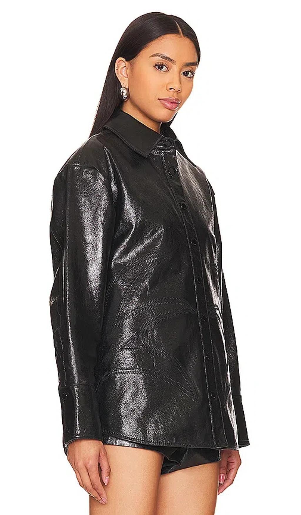 Shaili Leather Shirt In Black Product Image