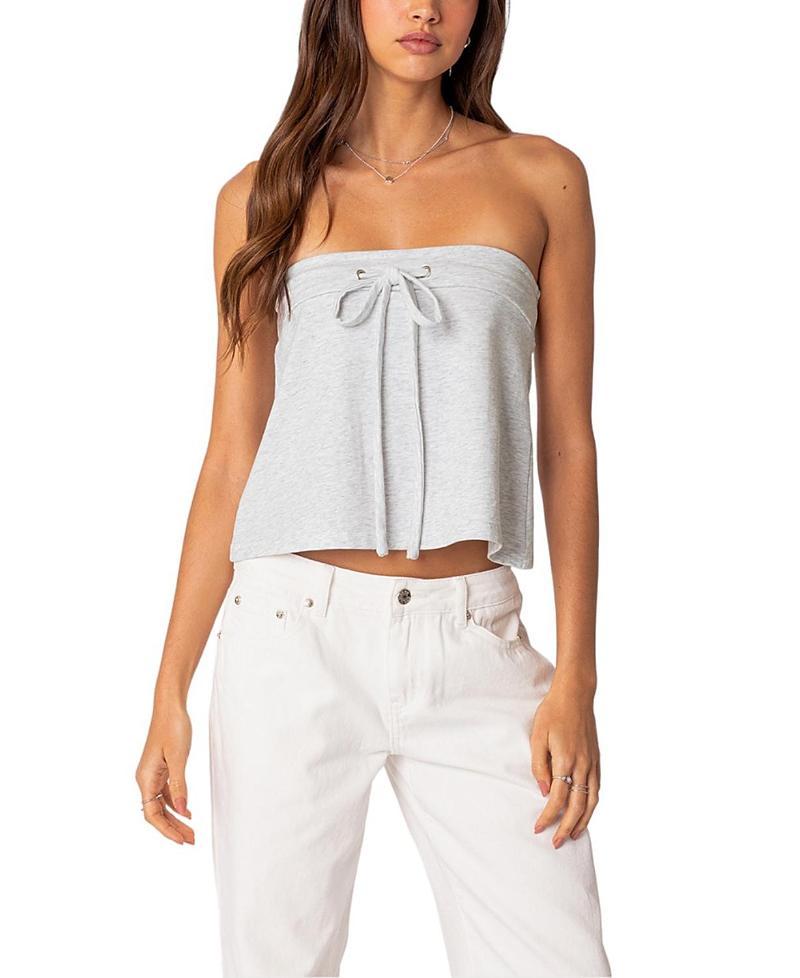 EDIKTED Caroline Front Tie Strapless Top Product Image