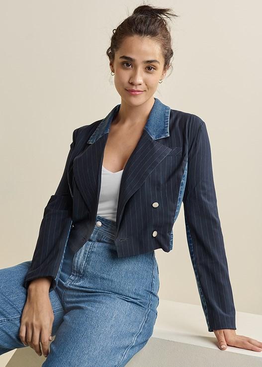 Denim And Pinstripe Blazer product image