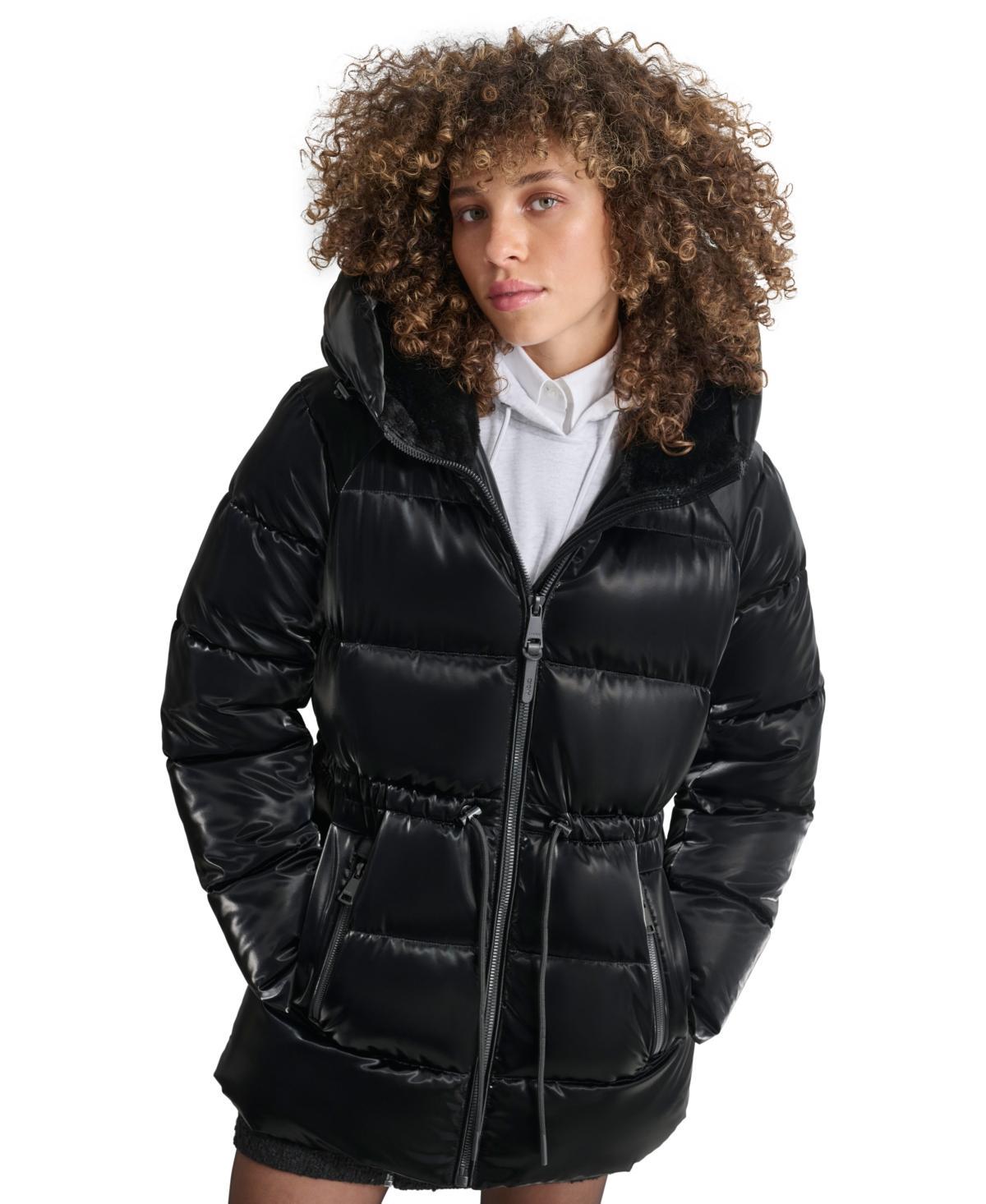 Dkny Womens Shine Hooded Anorak Puffer Coat Product Image