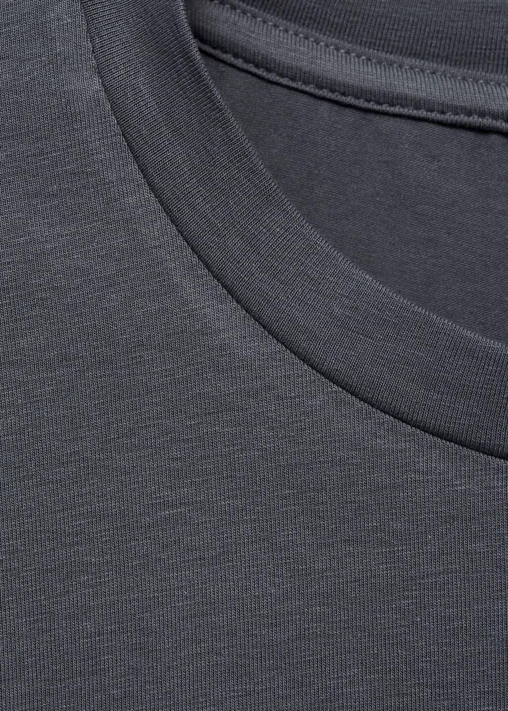 MANGO MAN - Stretch cotton T-shirt medium greyMen Product Image